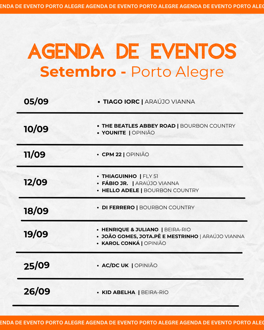 Eventos Setembro