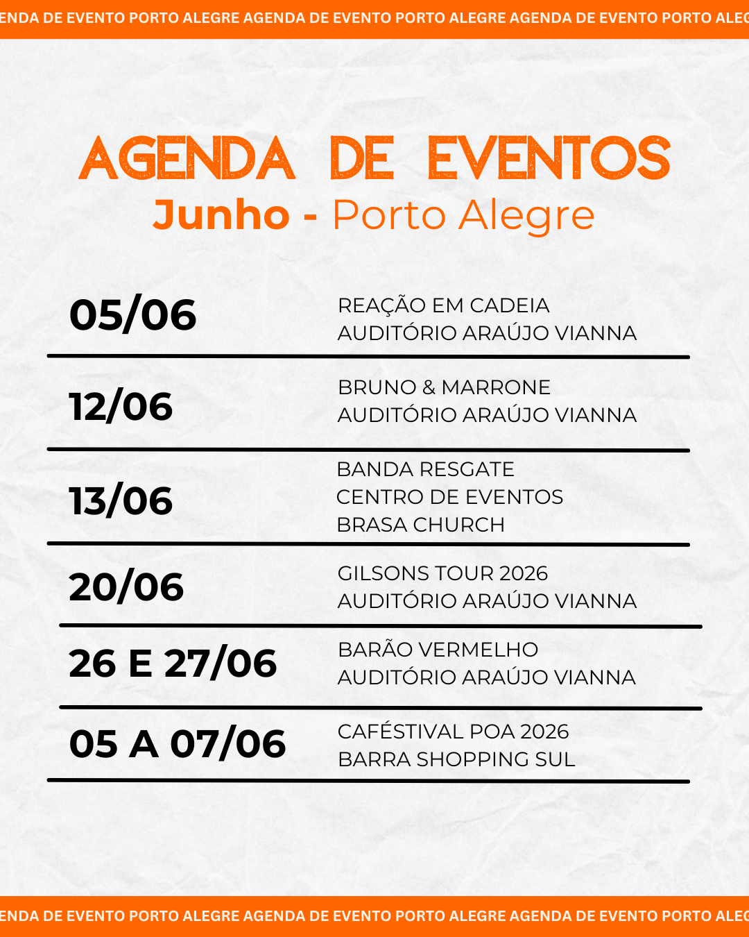 Agenda de Junho